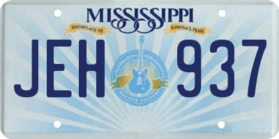 MS license plate JEH937