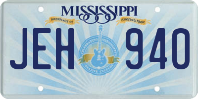 MS license plate JEH940
