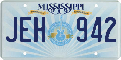 MS license plate JEH942