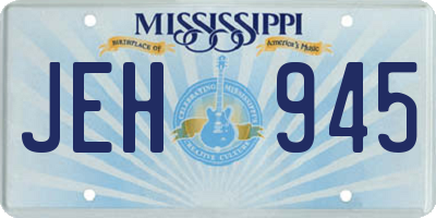 MS license plate JEH945