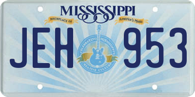 MS license plate JEH953