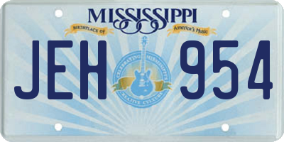 MS license plate JEH954