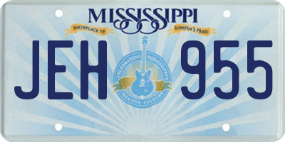 MS license plate JEH955