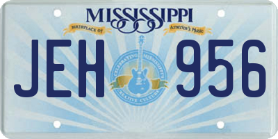 MS license plate JEH956