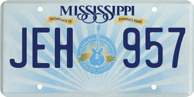 MS license plate JEH957