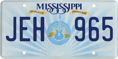 MS license plate JEH965
