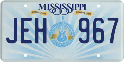 MS license plate JEH967