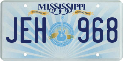 MS license plate JEH968