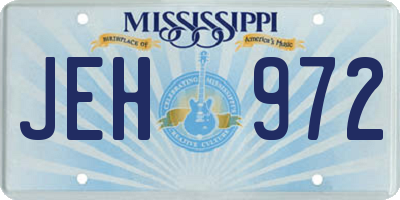 MS license plate JEH972