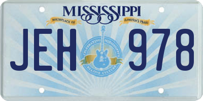 MS license plate JEH978