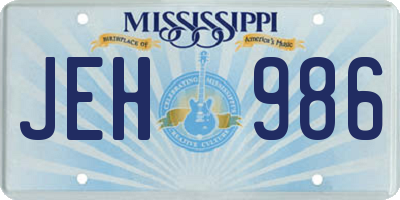 MS license plate JEH986
