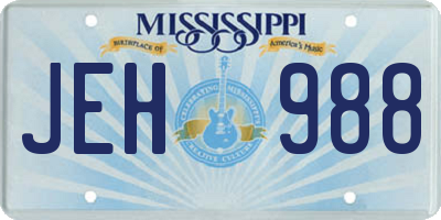 MS license plate JEH988