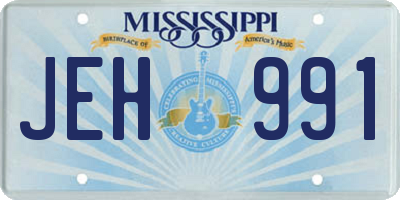 MS license plate JEH991