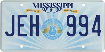 MS license plate JEH994