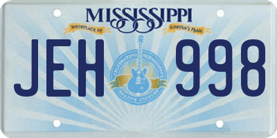 MS license plate JEH998