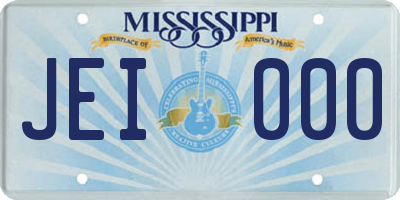 MS license plate JEI000