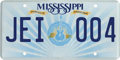 MS license plate JEI004