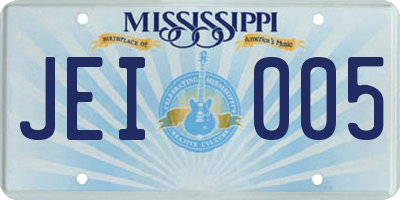 MS license plate JEI005