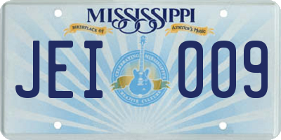 MS license plate JEI009