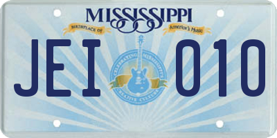 MS license plate JEI010