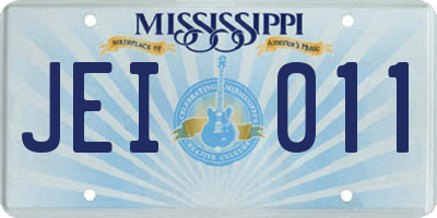 MS license plate JEI011