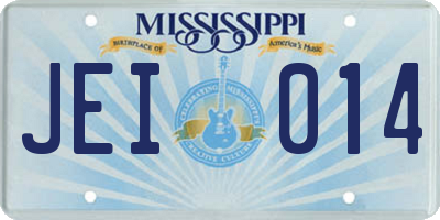 MS license plate JEI014