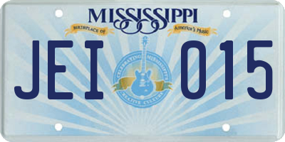 MS license plate JEI015
