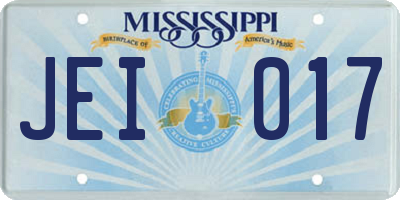 MS license plate JEI017