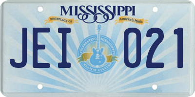 MS license plate JEI021