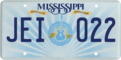 MS license plate JEI022