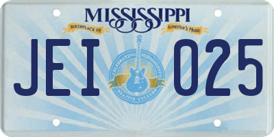 MS license plate JEI025