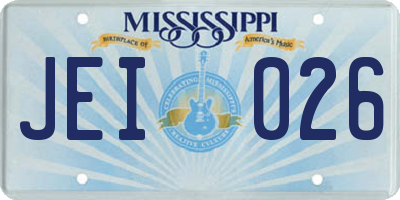 MS license plate JEI026