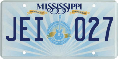 MS license plate JEI027