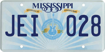 MS license plate JEI028