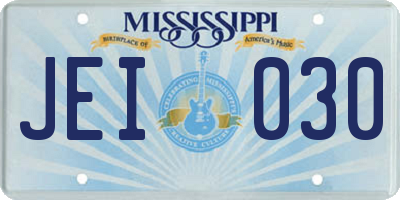 MS license plate JEI030