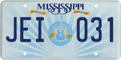 MS license plate JEI031