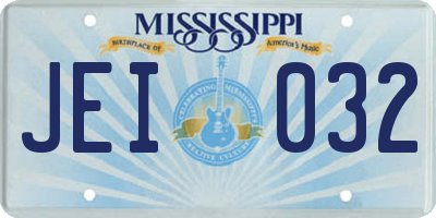 MS license plate JEI032