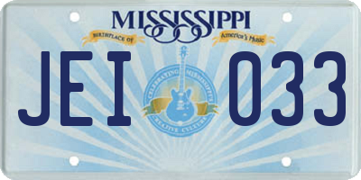 MS license plate JEI033