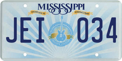 MS license plate JEI034
