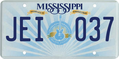 MS license plate JEI037