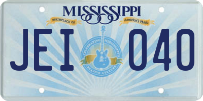 MS license plate JEI040