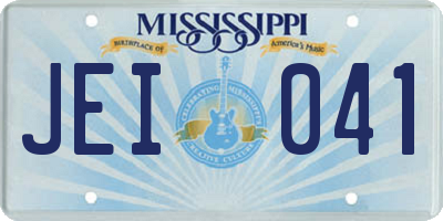 MS license plate JEI041