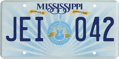 MS license plate JEI042