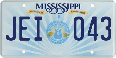 MS license plate JEI043