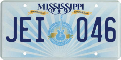 MS license plate JEI046