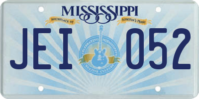 MS license plate JEI052