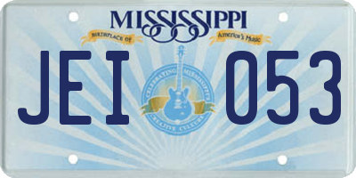 MS license plate JEI053