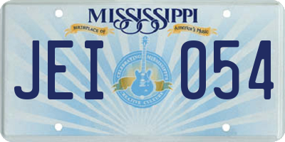 MS license plate JEI054
