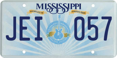 MS license plate JEI057