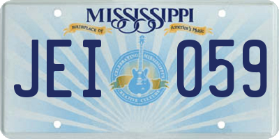 MS license plate JEI059